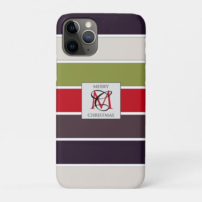 Cosy Christmas Pastel Colour Palette Monogram Case-Mate iPhone Case (Back)