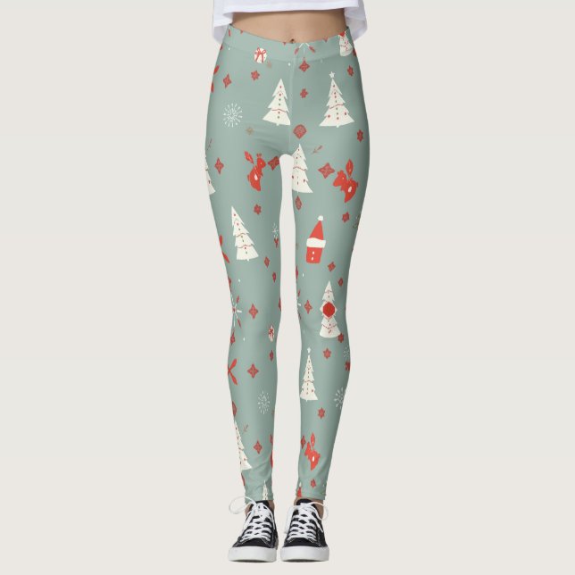Cosy Christmas Pattern Leggings (Front)