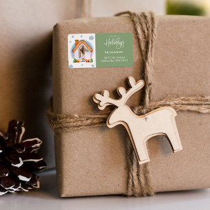 Cosy Christmas Photo Frame Return Address Label