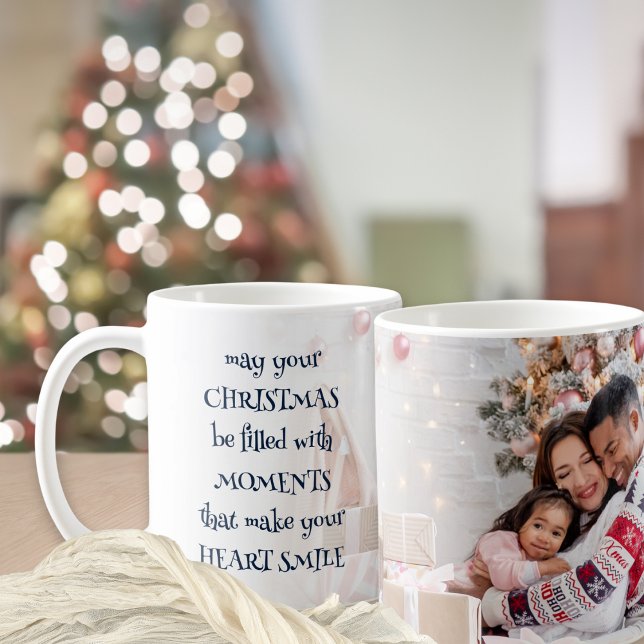 Cosy Christmas Quote Photo Overlay  Coffee Mug (Front and back view)