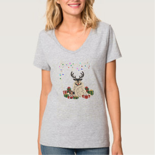 Cosy Christmas Reindeer Cute Cartoon Holiday T-Shirt