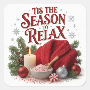 Cosy Christmas Relaxation Holiday Celebration Square Sticker