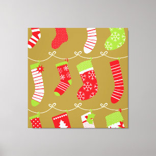 Cosy Christmas Retro Winter Socks Canvas Print