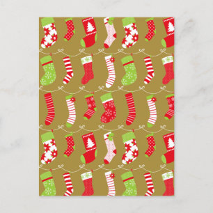 Cosy Christmas Retro Winter Socks Holiday Postcard