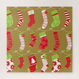 Cosy Christmas Retro Winter Socks Jigsaw Puzzle