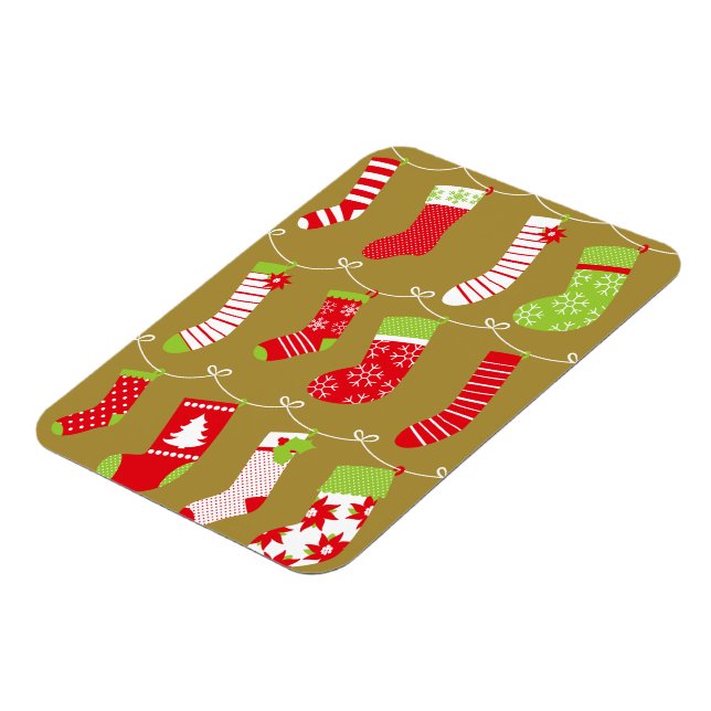 Cosy Christmas Retro Winter Socks Magnet (Left Side)
