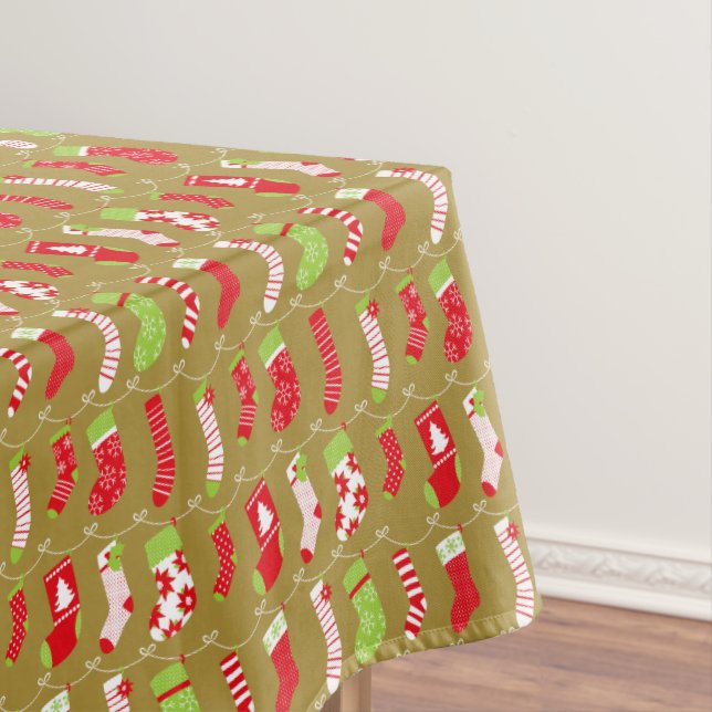 Cosy Christmas Retro Winter Socks Tablecloth (In Situ)