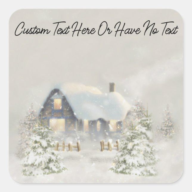 Cosy Christmas Rustic Woodland Forest Vibes Square Sticker (Front)