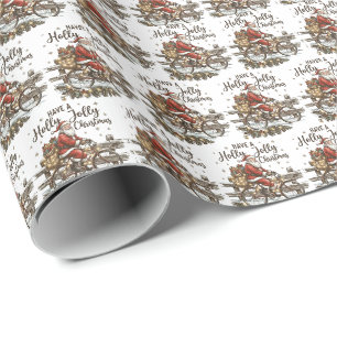 Cosy Christmas Santa Claus Twinkle Lights Wrapping Paper