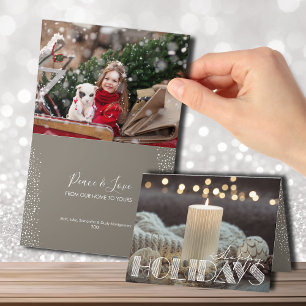 Cosy Christmas Scene Folded Photo Happy Holiday Card