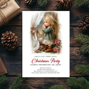 Cosy Christmas Scene Girl Serene Party Invitation