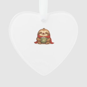 Cosy Christmas Sloth with Hot Chocolate � Cute Win Ornament