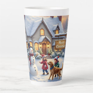 Cosy Christmas Snow Scene Art Latte Mug