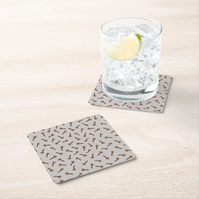 Cosy Christmas & Spice Cloves Square Paper Coaster (Insitu)