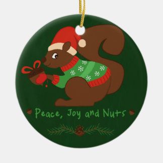 Cosy Christmas Squirrel Ceramic Tree Decoration