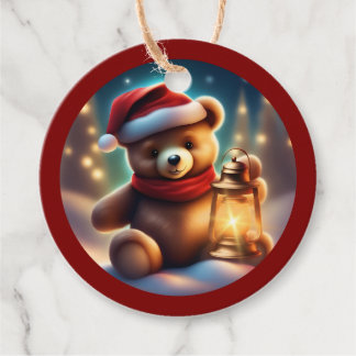 Cosy Christmas Teddy Lantern TWArt Favour Tags
