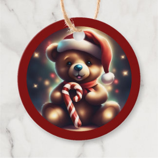 Cosy Christmas Teddy Polka TWArt Favour Tags