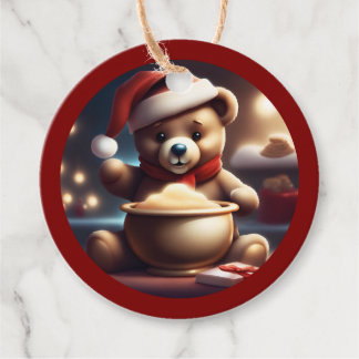 Cosy Christmas Teddy Porridge TWArt Favour Tags