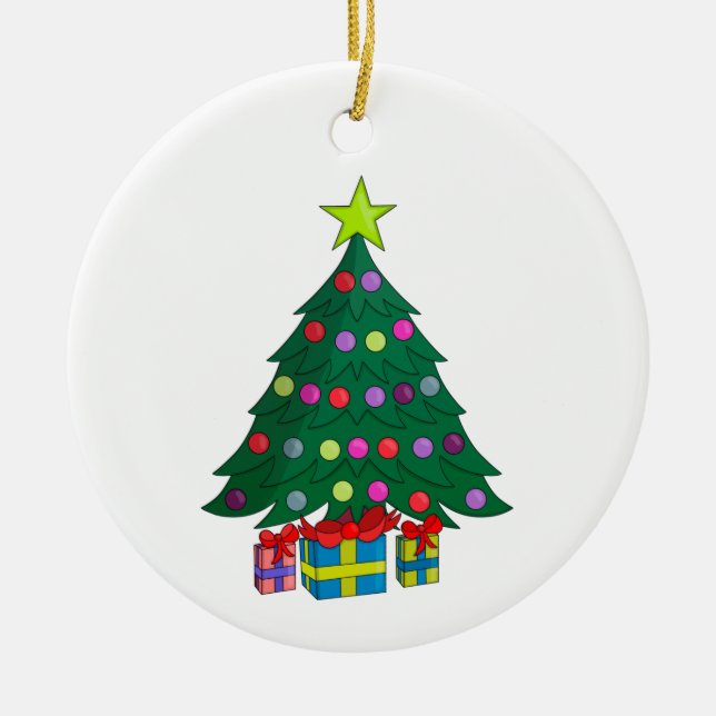 Cosy Christmas Tree Ceramic Tree Decoration (Front)