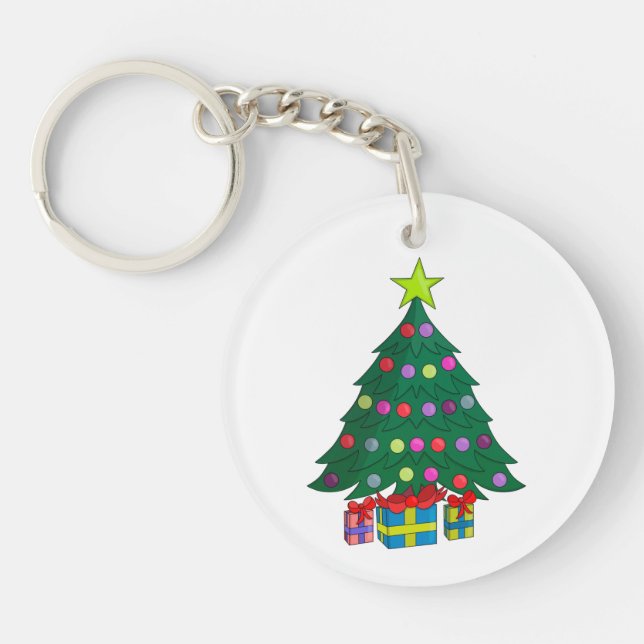 Cosy Christmas Tree Key Ring (Front)
