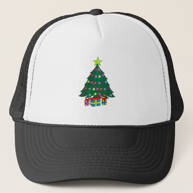 Cosy Christmas Tree Trucker Hat (Front)