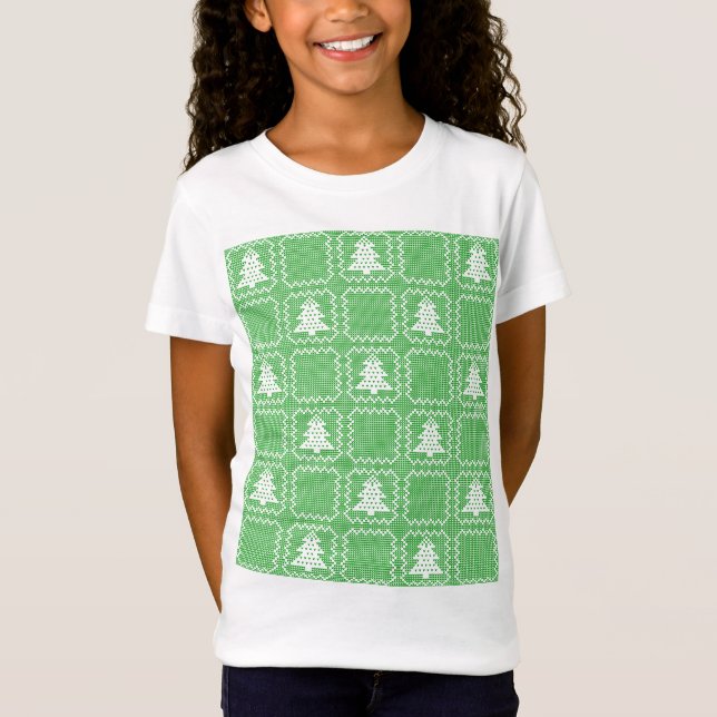 Cosy Christmas tree ugly sweater chequered pattern (Front)