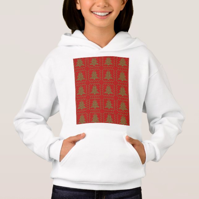 Cosy Christmas tree ugly sweater chequered pattern (Front)