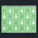 Cosy Christmas tree ugly sweater chequered pattern Calendar<br><div class="desc">Pattern with Christmas ugly sweater and chequered pine</div>