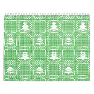 Cosy Christmas tree ugly sweater chequered pattern Calendar
