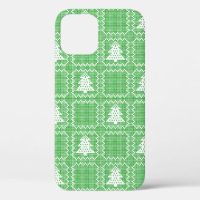 Cosy Christmas tree ugly sweater chequered pattern
