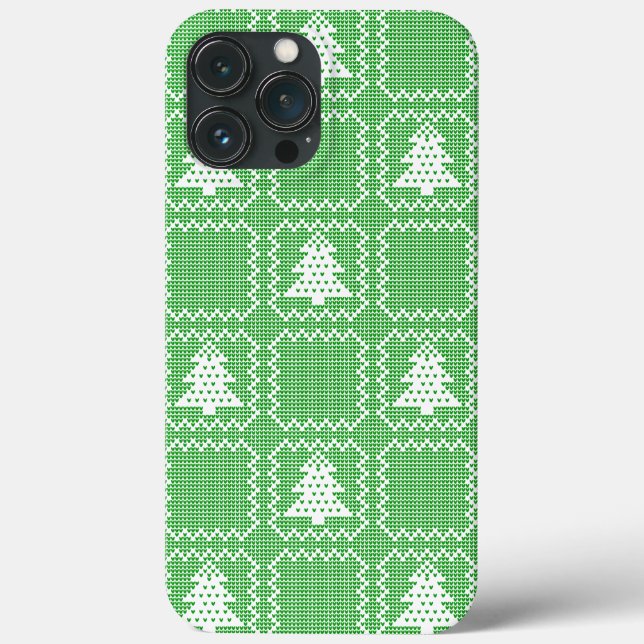 Cosy Christmas tree ugly sweater chequered pattern Case-Mate iPhone Case (Back)