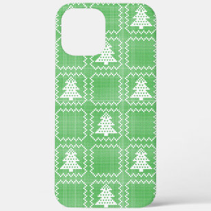 Cosy Christmas tree ugly sweater chequered pattern iPhone 12 Pro Max Case