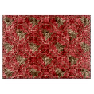 Cosy Christmas tree ugly sweater chequered pattern Cutting Board