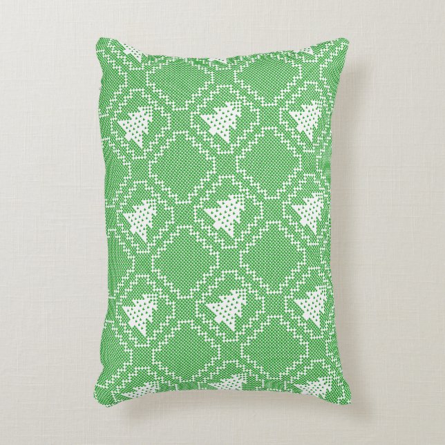 Cosy Christmas tree ugly sweater chequered pattern Decorative Cushion (Front(Vertical))