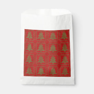 Cosy Christmas tree ugly sweater chequered pattern Favour Bags