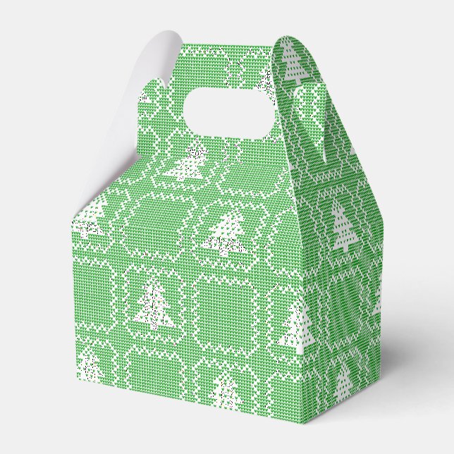 Cosy Christmas tree ugly sweater chequered pattern Favour Box (Front Side)
