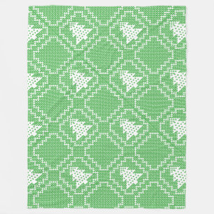 Cosy Christmas tree ugly sweater chequered pattern Fleece Blanket