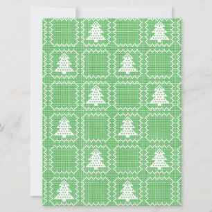Cosy Christmas tree ugly sweater chequered pattern Holiday Card