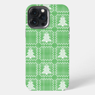 Cosy Christmas tree ugly sweater chequered pattern iPhone 13 Pro Max Case