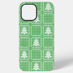 Cosy Christmas tree ugly sweater chequered pattern iPhone 12 Pro Max Case
