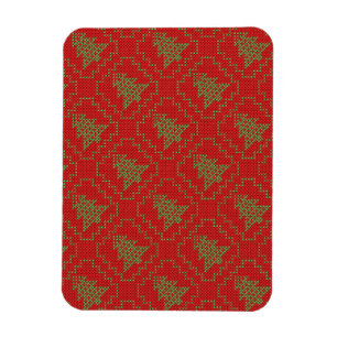 Cosy Christmas tree ugly sweater chequered pattern Magnet