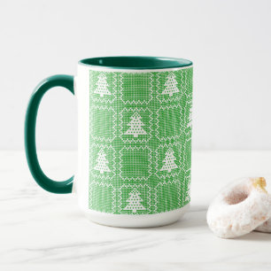Cosy Christmas tree ugly sweater chequered pattern Mug