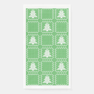Cosy Christmas tree ugly sweater chequered pattern Napkin
