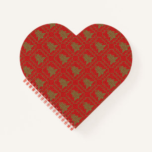 Cosy Christmas tree ugly sweater chequered pattern Notebook