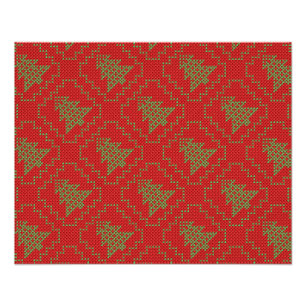 Cosy Christmas tree ugly sweater chequered pattern Photo Print