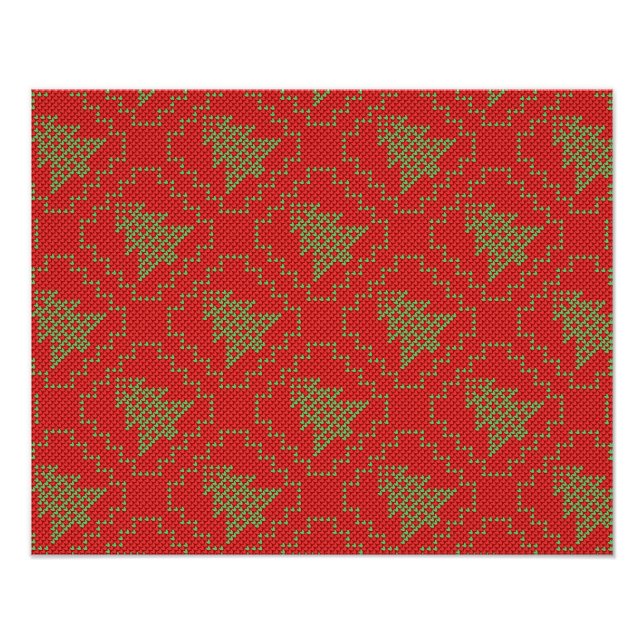Cosy Christmas tree ugly sweater chequered pattern Photo Print (Front)