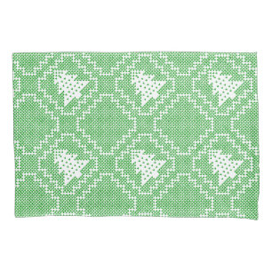 Cosy Christmas tree ugly sweater chequered pattern Pillowcase