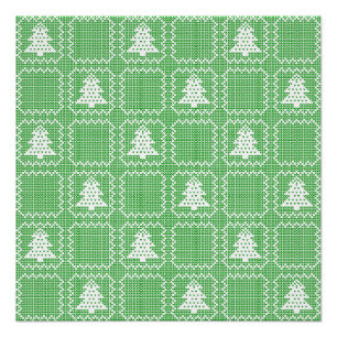 Cosy Christmas tree ugly sweater chequered pattern Poster