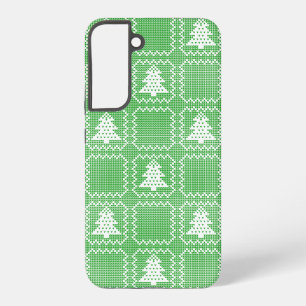 Cosy Christmas tree ugly sweater chequered pattern Samsung Galaxy Case