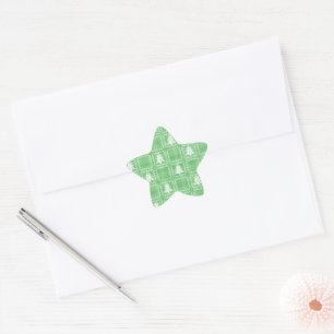Cosy Christmas tree ugly sweater chequered pattern Star Sticker